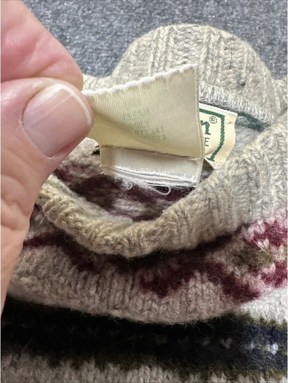 ll bean wool sweater men L-Long